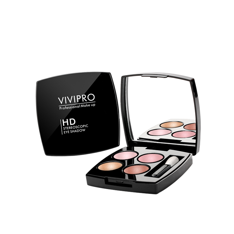 Makeup Baked Eye Shadow 4 Colours glitter Eyeshadow Palette with brush & mirror VIVI-H014
